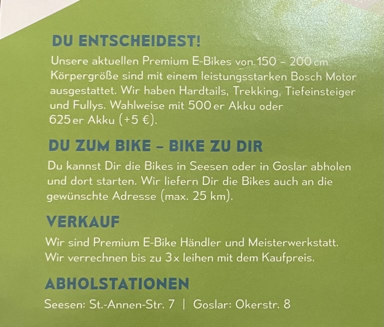 Harzer E-Bike Flyer